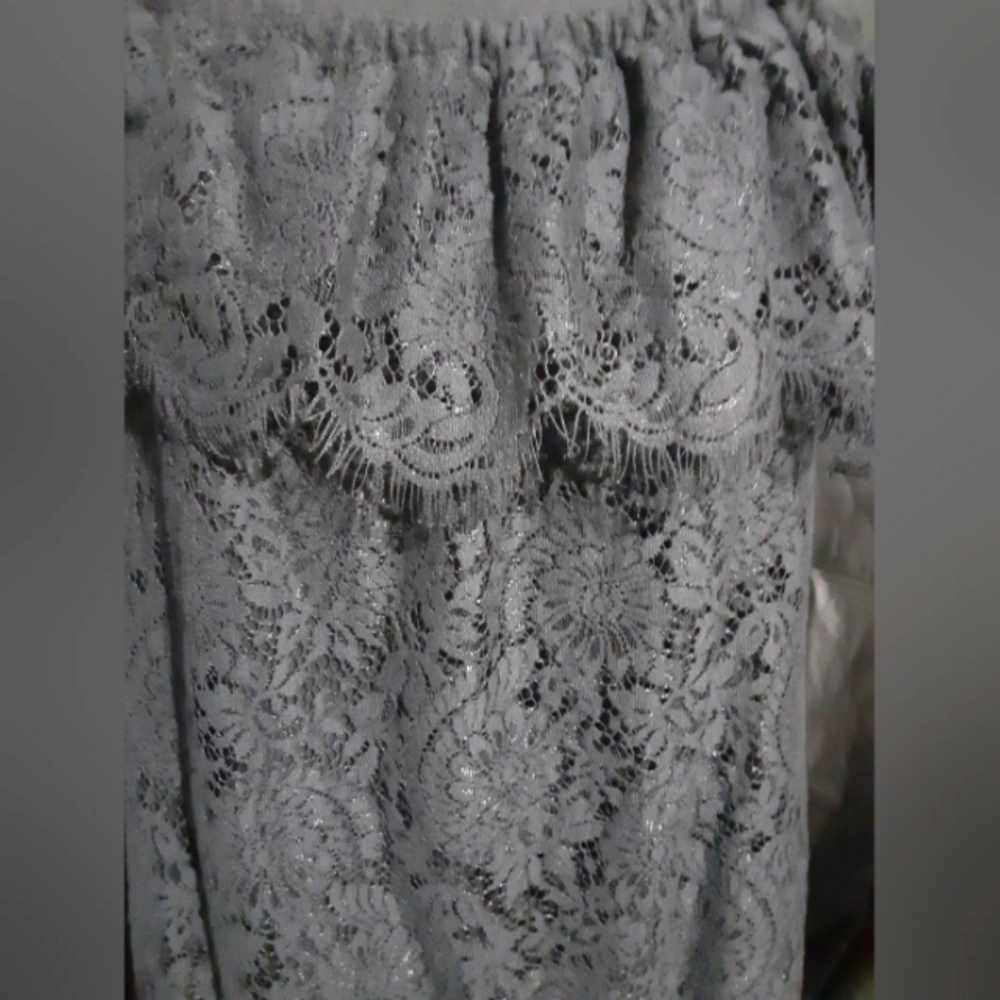 Madewell Women's Black Sleeveless Cold Shoulder Dtess Fringe Lace Overlay Size 2 - Picture 6 of 8